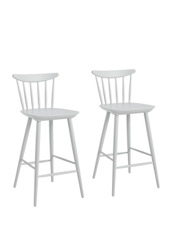 John Lewis OUTLET Spindle Bar Stool, Set of 2, Like New, Grey, FSC-Certified (Beech Wood), Grey