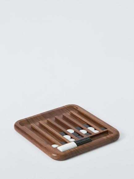 John Lewis Wood and Marble 4 in a Row Game, Walnut