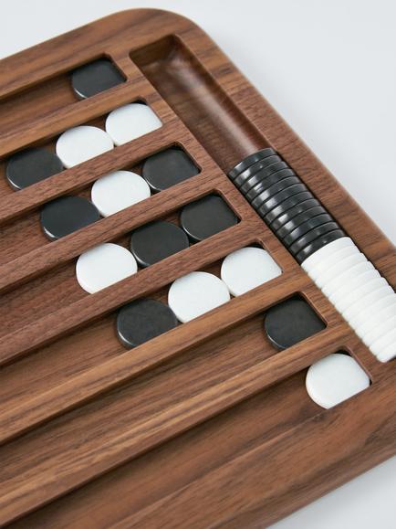 John Lewis Wood and Marble 4 in a Row Game - view 2, Walnut