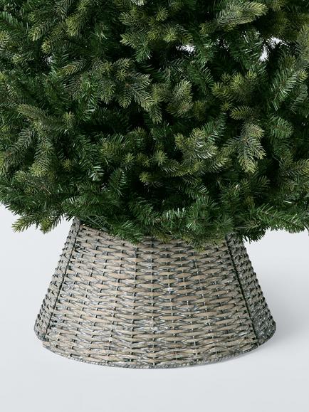 John Lewis Willow Christmas Tree Skirt, Grey, Grey