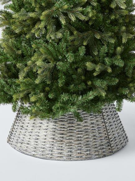 John Lewis Willow Christmas Tree Skirt, Grey, Grey