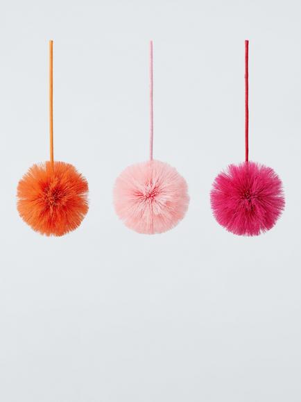 John Lewis Pom Pom Pick Decorations, Box of 3, Multi, Multi