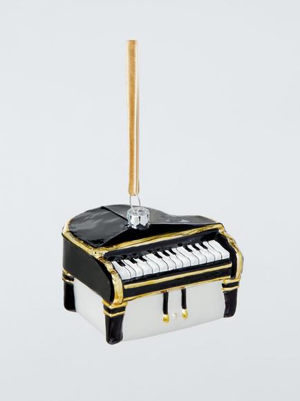 John Lewis The Connoisseur Grand Piano Bauble, Black, Black