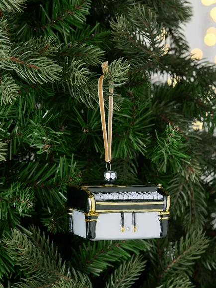 John Lewis The Connoisseur Grand Piano Bauble, Black - view 2, Black