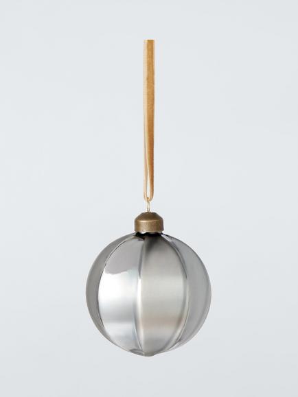 John Lewis The Connoisseur Round Faceted Bauble, Silver, Blue
