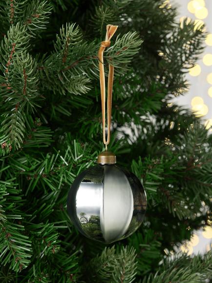 John Lewis The Connoisseur Round Faceted Bauble, Silver - view 2, Blue