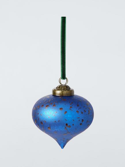 John Lewis The Curator, Onion Crackle Bauble, Blue, Blue