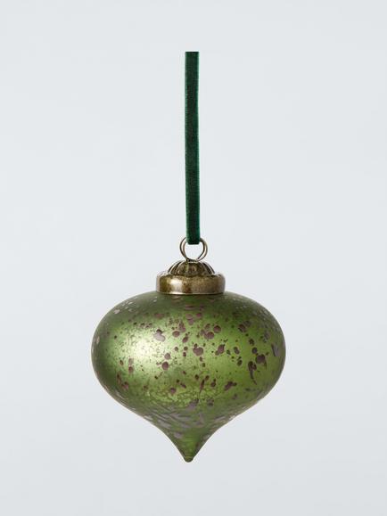 John Lewis The Curator Onion Crackle Bauble, Green, Green