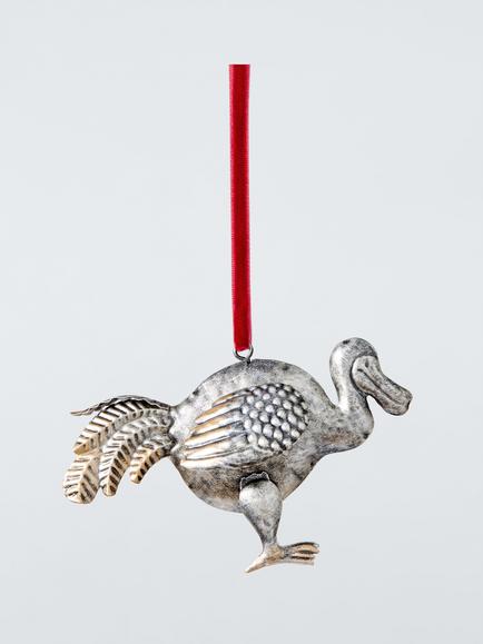 John Lewis The Curator Metal Dodo Bauble, Silver, Metal Silver