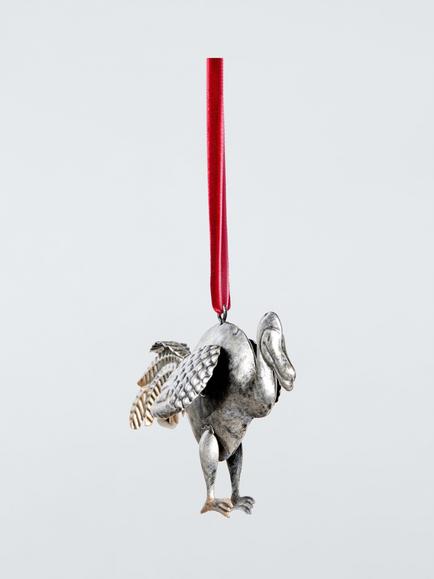 John Lewis The Curator Metal Dodo Bauble, Silver - view 2, Metal Silver