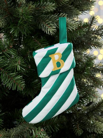 John Lewis Mini Stripe Alphabet Stocking - view 2, B