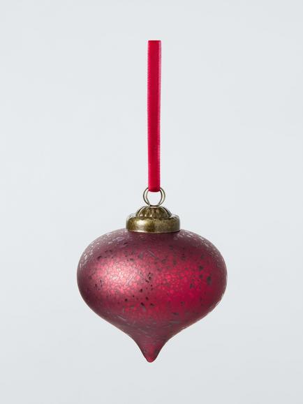 John Lewis The Curator Onion Crackle Bauble, Red, Red