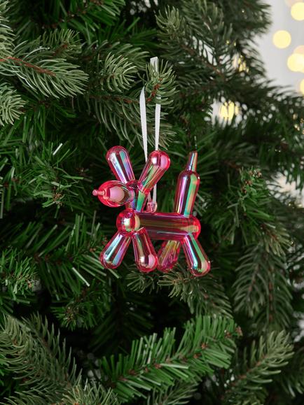 John Lewis The Enthusiast Retro Balloon Dog Bauble, Pink - view 2, Pink