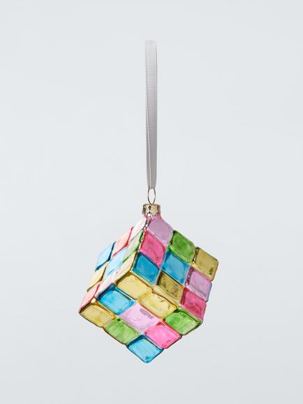 John Lewis The Enthusiast Retro Puzzle Cube Bauble, Multi, Multi