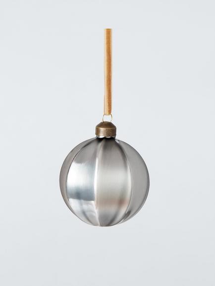 John Lewis The Connoisseur Round Faceted Bauble, Blue, Silver