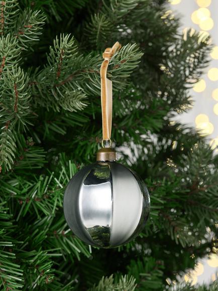 John Lewis The Connoisseur Round Faceted Bauble, Blue - view 2, Silver