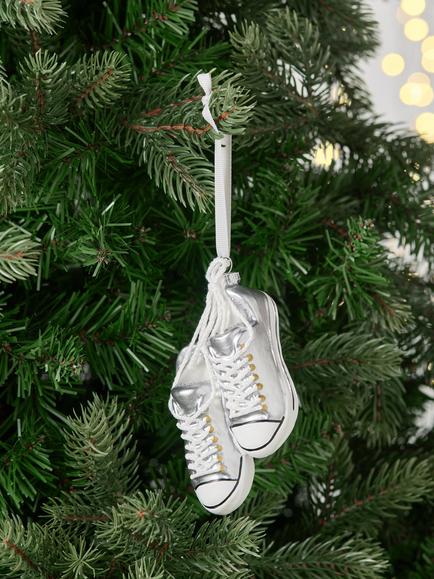 John Lewis The Enthusiast Trainers Bauble, Silver - view 2, Silver