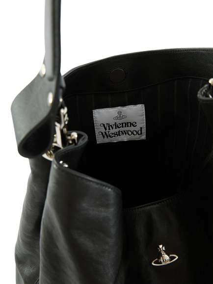 Vivienne Westwood Lottie Leather Shoulder Bag, Black - view 2, Aw26-black