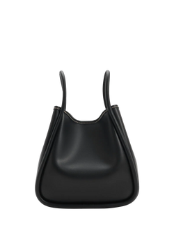 CHARLES & KEITH Lyla Mini Tubular Slouchy Faux Leather Tote Bag, Black - view 2, Black