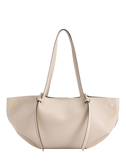 CHARLES & KEITH Calla Faux Leather Tote Bag - view 2, Oat