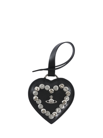 Vivienne Westwood Heart Mirror Bag Charm, Black, Aw26-black