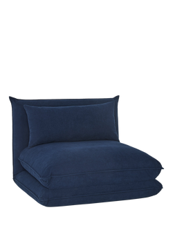 John Lewis OUTLET Nod Chair Bed, Like New, Navy Cord, Navy Ez5