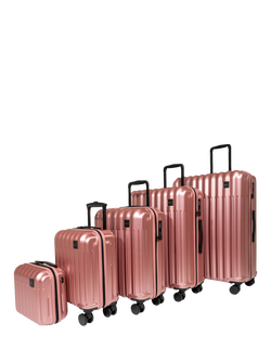 Rock Luna 5-Piece 8-Wheel Suitcase Set, Pink
