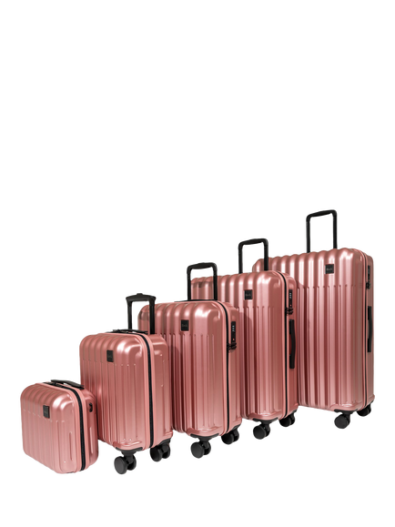 Rock Luna 5-Piece 8-Wheel Suitcase Set, Pink