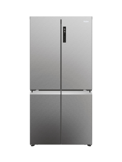 Haier OUTLET HCR5919ENMP Freestanding 60/40 American Fridge Freezer, Like New, Silver, Silver