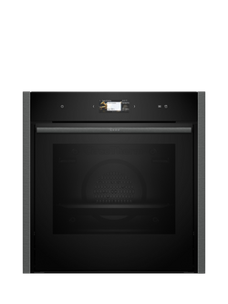 Neff OUTLET N90 B64FS31G0B Slide & Hide Built In Electric Single Oven, Like New, Grey Graphite, Grey Graphite