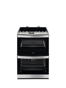 AEG OUTLET CIB6743ACM Freestanding Double Oven Induction Hob Cooker, Like New, Stainless Steel, Stainless Steel