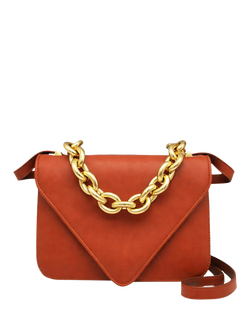 Pre-loved Bottega Veneta Mount Leather Crossbody Bag, Orange, Orange