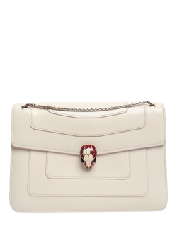 Pre-loved Bvlgari Serpenti Forever Shoulder Bag, Cream, Cream