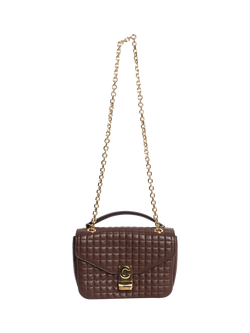 Pre-loved CELINE Medium Leather Quilted C Bag, Brown - view 2, Brown