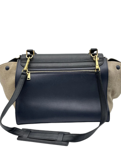Pre-loved CELINE Trapeze Leather Handbag, Blue/Multi - view 2, Blue/Multi