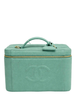 Pre-loved CHANEL Vintage 1997 Caviar 2-Way Vanity Bag, Green, Green