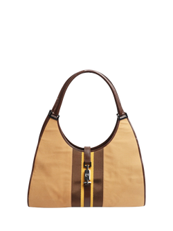 Pre-loved GUCCI Vintage Jackie Silver Hardware Bag, Brown, Brown