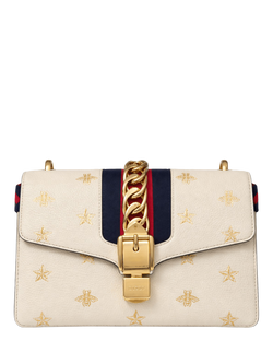Pre-loved GUCCI Sylvie Leather Shoulder Bag, Cream, Cream