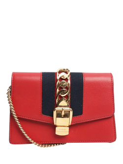 Pre-loved GUCCI Sylvie Super Mini Chain Bag, Red, Red