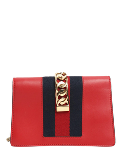 Pre-loved GUCCI Sylvie Super Mini Chain Bag, Red - view 2, Red