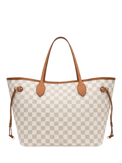 Pre-loved Louis Vuitton 2009 Damier Azure Neverfull MM Tote Bag, Cream, Cream