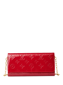Pre-loved Louis Vuitton Monogram Vernis Chain Wallet, Red, Red