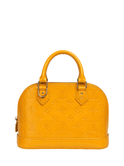 Pre-loved Louis Vuitton Monogram Vernis Alma BB 2-Way Bag, Yellow, Yellow