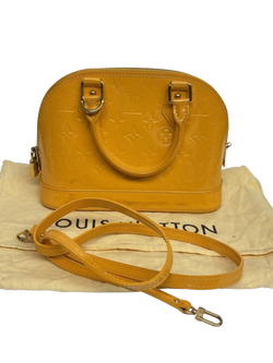 Pre-loved Louis Vuitton Monogram Vernis Alma BB 2-Way Bag, Yellow - view 2, Yellow