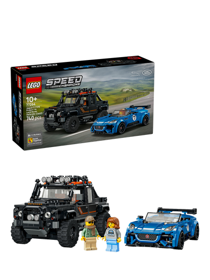 LEGO Speed Champions 77264 Jaguar Project 7 & Land Rover Defender, Multi