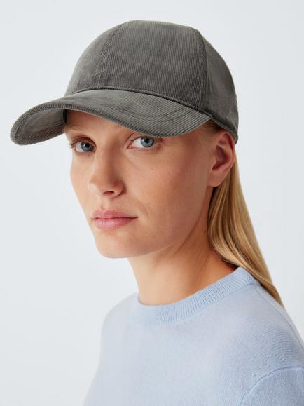 John Lewis Cotton Needle Cord Baseball Cap, Grey