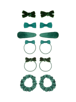 Mimi & Lula Kids' Assorted School Hair Accessories, Pack of 12, Green