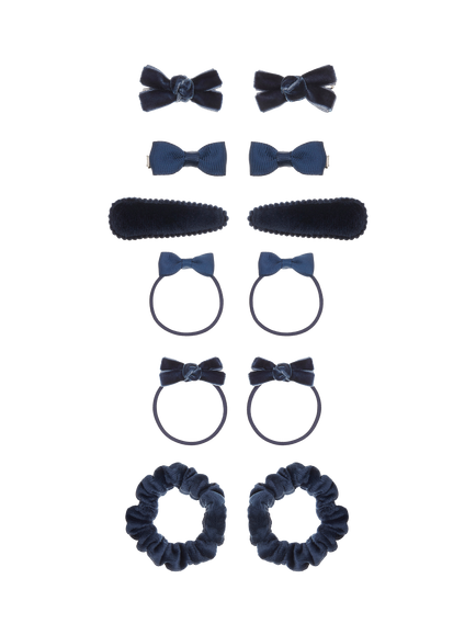 Mimi & Lula Kids' Assorted School Hair Accessories, Pack of 12, Navy