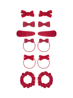 Mimi & Lula Kids' Assorted School Hair Accessories, Pack of 12, Red