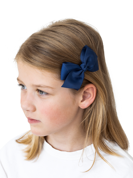 Mimi & Lula Kids' Classic Bow Clips, Pack of 3 - view 2, Navy